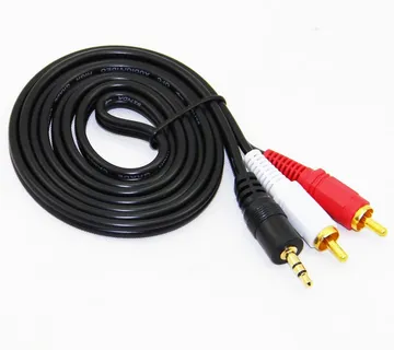 G&amp;BL Audio kabel (1.5m, 3.5mm Muški na 2x RCA Muški, crni) - cover