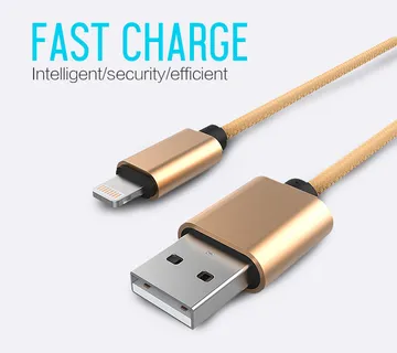 Optimus USB data kabel (1m, Lightning na USB-A, pleteni/najlon, zlatni) - cover