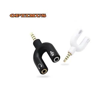 Optimus Audio Razdjelnik (Spliter) (3.5mm Muški 4-polni na 2x 3.5mm Ženski, crni) - cover