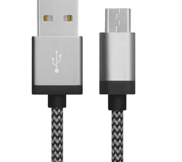 Optimus USB data kabel micro-USB (1m, najlonski pleteni, sivi) - cover