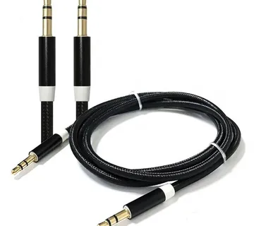 Optimus Audio kabel (1.5m, 3.5mm Muški na Muški, pleteni/najlon, crni) - cover
