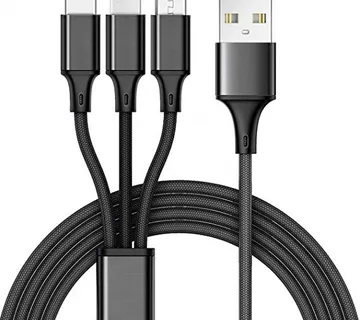 Optimus USB kabel punjenja 3 u 1 (1.2m, Micro/Lightning/USB-C na USB-A, crni) - cover