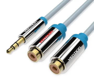 Vention Audio adapter kabel (3.5mm muški na 2x RCA ženski, crni) - cover