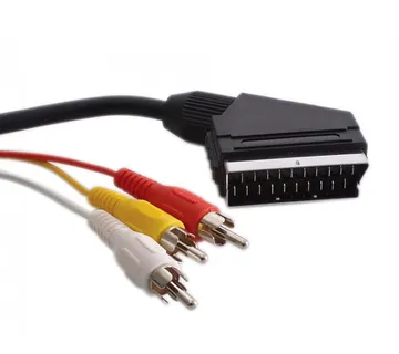 G&amp;BL Audio i Video kabel (2m, SCART na 3x RCA (činč), crni) - cover