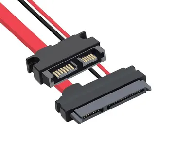 Adapter Kabel (50cm, Slim SATA na SATA 22 pin, crveni) - cover