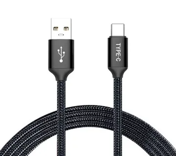 Optimus USB data kabel (2m, USB-C na USB-A, pleteni/najlon, crni) - cover