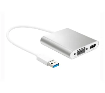 Optimus Konverter Adapter (0.2m, USB A 3.0 na HDMI + VGA ženski, bijeli) - cover