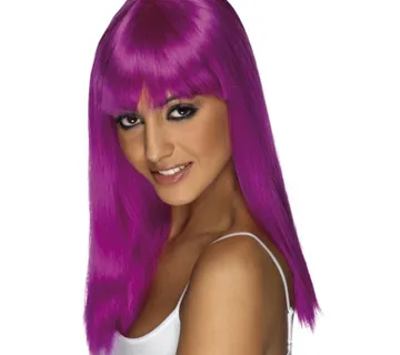 Dugačka neon ljubičasta perika - cover