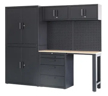 Premium modularni radionički sustav, 8-dijelni, mat crni - cover