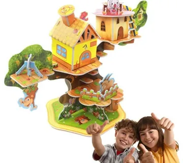 3D dječje puzzle - Yellow tree house - cover