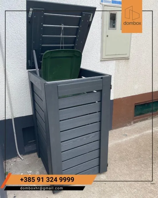 Drvena kutija za kantu za otpad-120/240L | Ručno rađena - cover