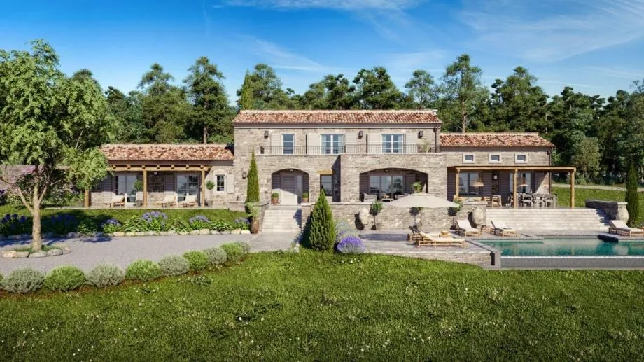 MOTOVUN 5 KM -GRAĐEVINSKO ZEMLJIŠTE SA PROJEKTOM ZA STANCIJU - cover