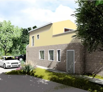 Građevinsko zemljište s projektom za kuću na kat s bazenom - Poljica, Vrsi