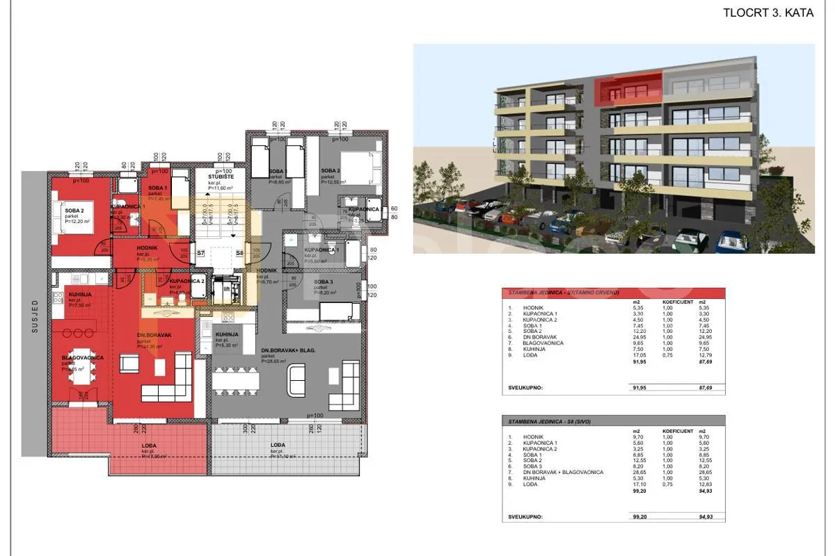 Novogradnja Makarska, dvosoban stan S7 s prostranom lođom, 87,69 m2 - cover