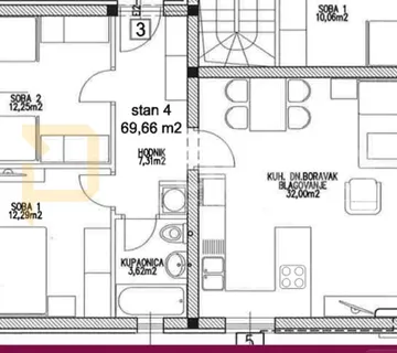 Trosoban stan uz more, Vlašići, otok Pag - stan 4B - Vlašići, Pag