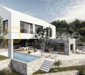 Građevinsko zemljište s projektom vile u uvali Vela Farska, Brač - Bol