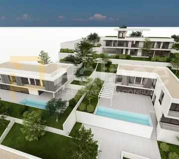 Građevinsko zemljište 100m od mora s projektom za vilu, Trogir - cover