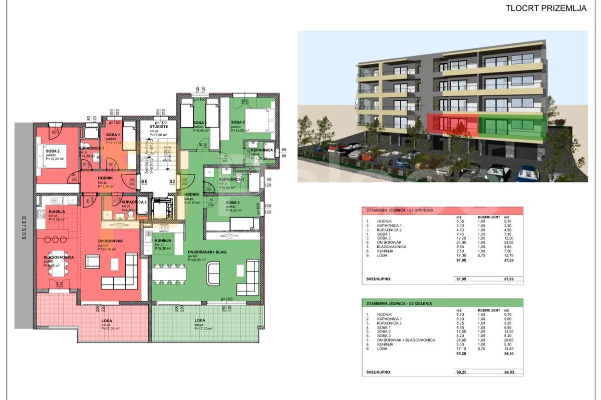 Makarska: stan S2, prizemlje, lođa, pogled na more, 94,93 m² - cover