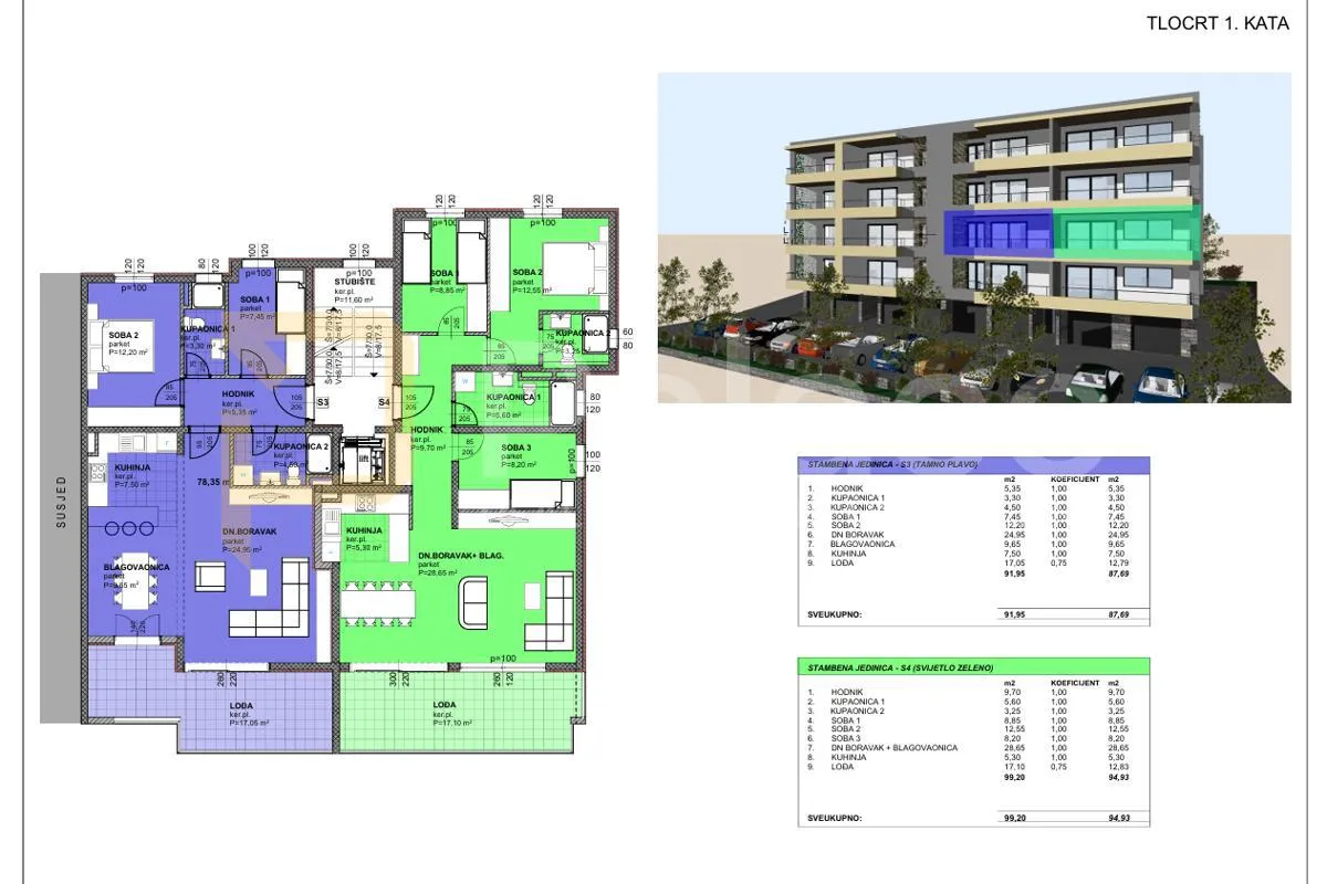 Makarska: stan S3, 1. kat, lođa, pogled na more, 87,69 m² - cover