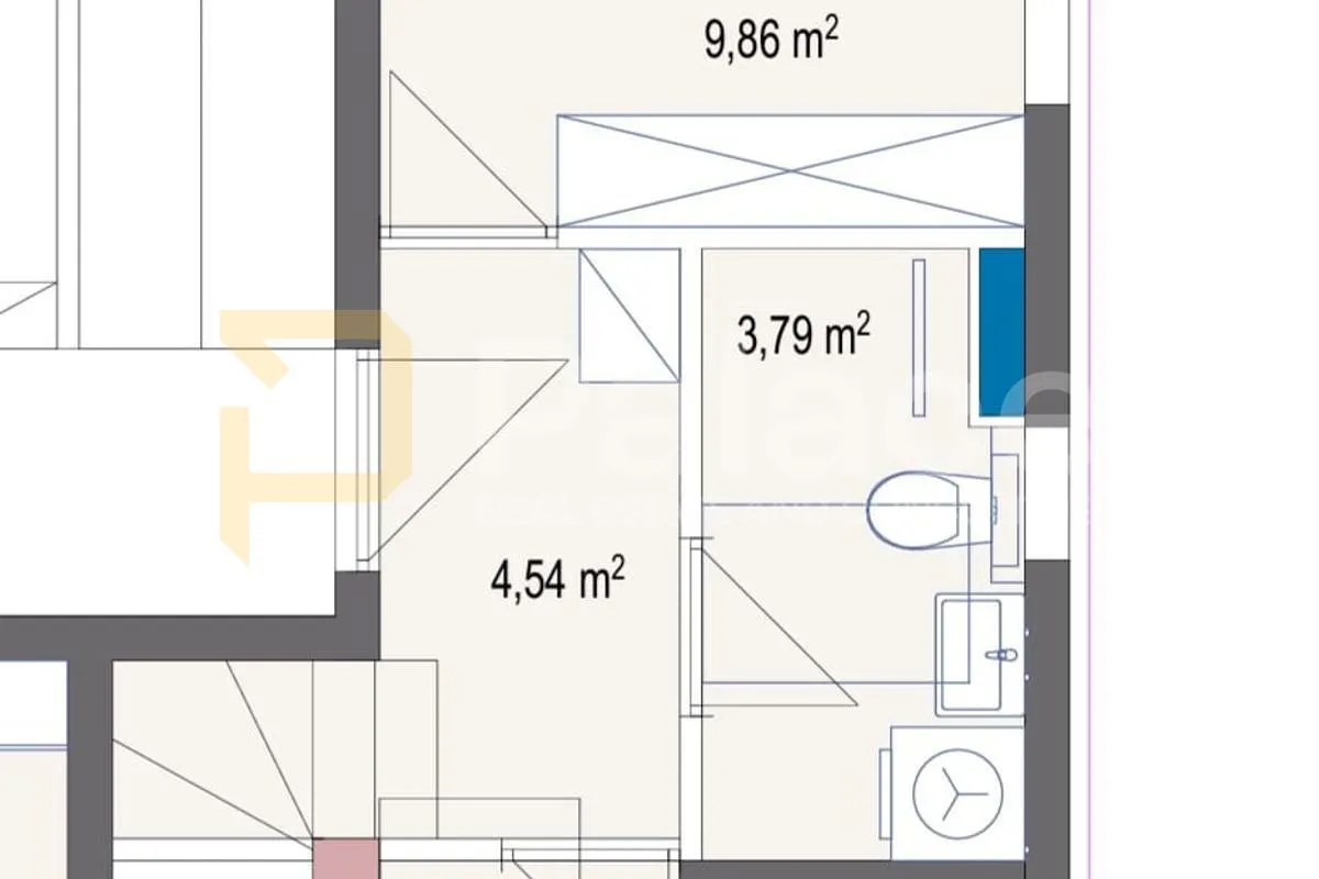 Dvoetažni  dvosoban penthouse s terasama, 80 m² - cover