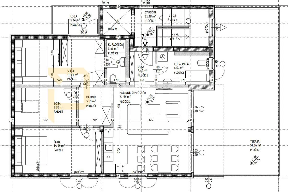 Dubrovnik - Penthouse 104 m² s terasom 54 m² + 2 garažna mjesta - cover