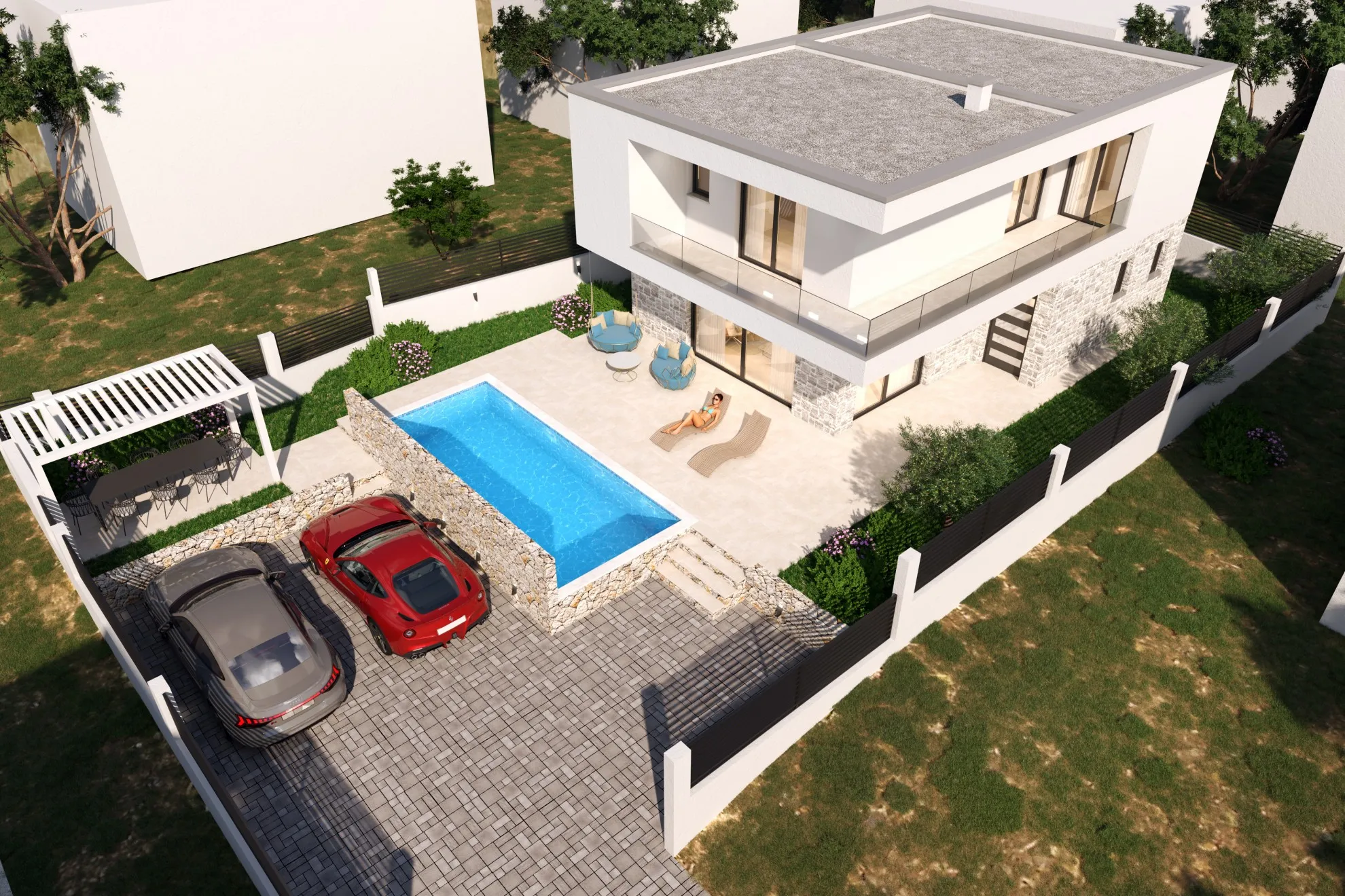 Luksuzna vila s bazenom na Brodarici, 135 m2 - cover
