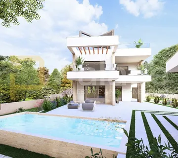 Građevinsko zemljište s projektom za villu s bazenom - Vrsi