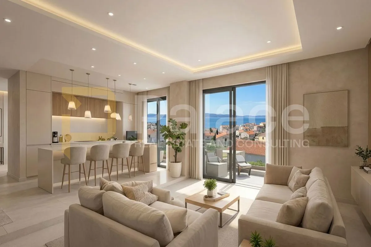 Moderan četverosoban stan 120 m², pogled na more i natkrivena terasa - cover
