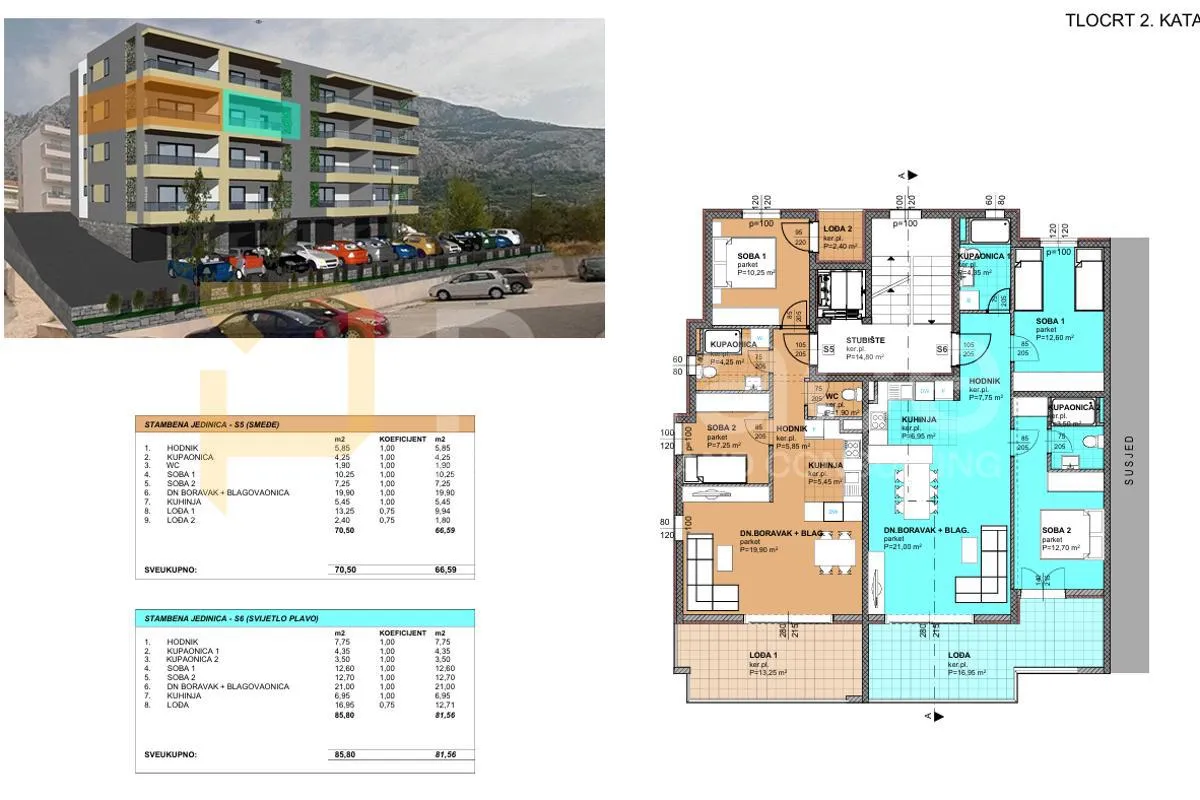 Prodaje se stan S6 – 81,56 m², novogradnja Makarska, pogled na more - cover