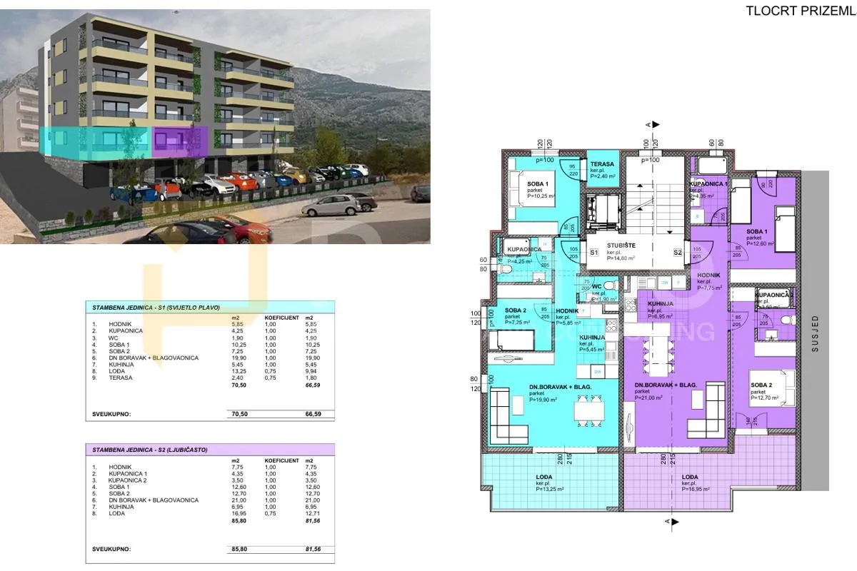 Stan S2, novogradnja Makarska – 81,56 m² s lođom i pogledom na more - cover