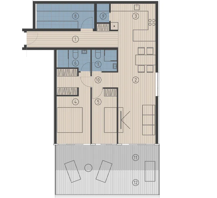 Dvosoban stan S303 u novogradnji prvi red do mora, Krilo Jesenice - cover
