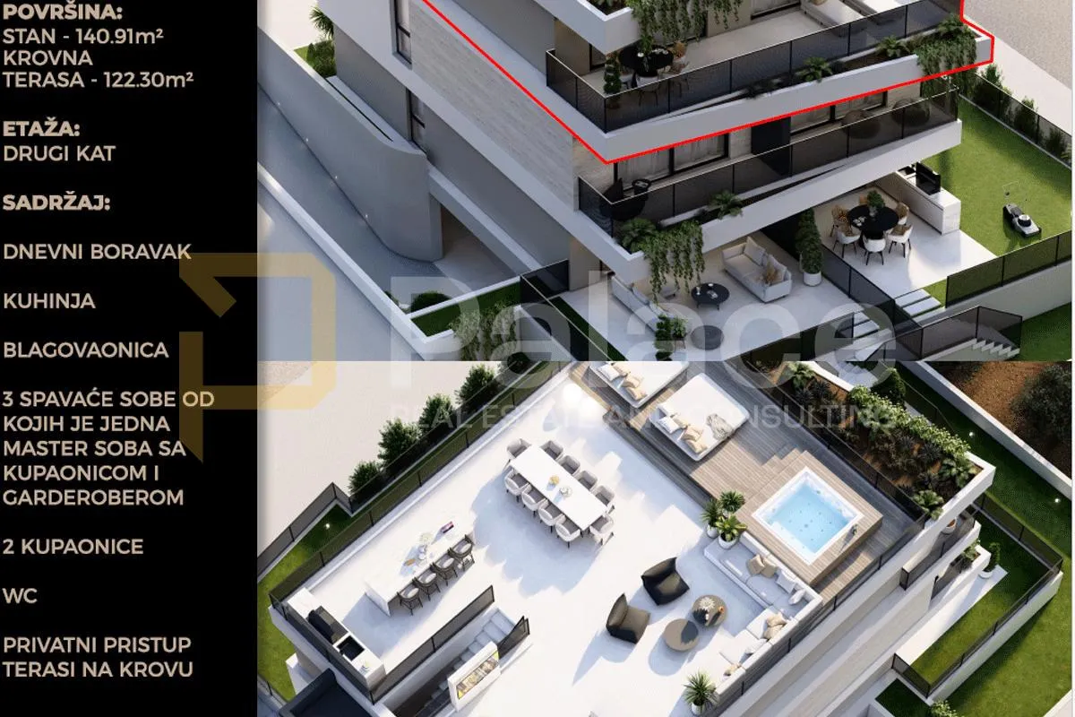 Trogir: Luksuzan penthouse s pogledom na more, 141m² - cover