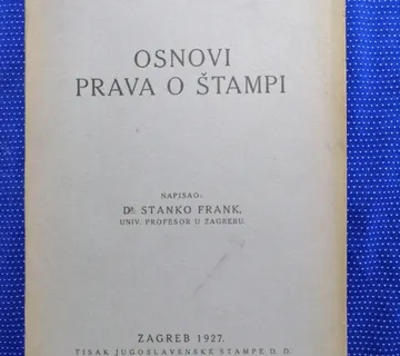 Stanko Frank – Osnovi prava o štampi - cover