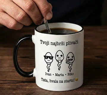 Poklon za tatu – Personalizirana šalica s imenima djece - Virje