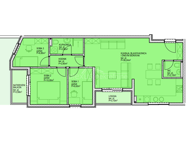 Trosoban stan - NOVOGRADNJA: Split, Sirobuja, 88 m2 - cover