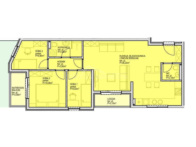 Dvosoban stan - NOVOGRADNJA: Split, Sirobuja, 88 m2 - cover