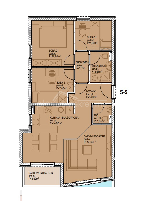 Trosoban stan - NOVOGRADNJA: Split, Sirobuja, 81 m2 - cover