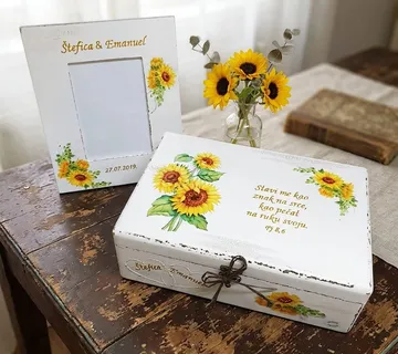 Poklon za vjenčanje – personalizirani set kutija i okvir za foto - Virje