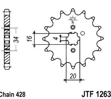 Prednji lančanik Yamaha YBR 125 JTF1263,14 - cover