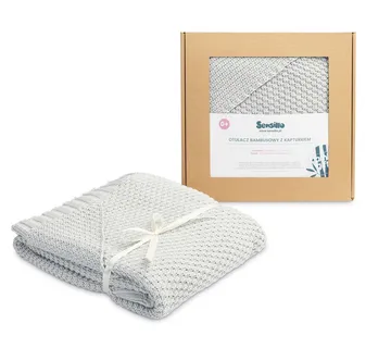 Sensillo pokrivač od bambusa s kapuljačom 90x85cm svijetlo sivi - cover