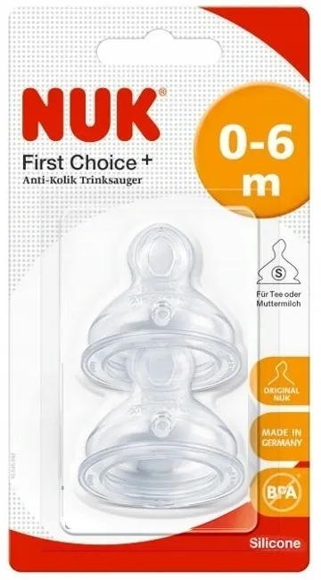 NUK 2 silikonske dude za bočice 0-6mj 709244 - cover