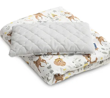 Komplet za dječji krevetić Plush poplun jastuk šumske životinje - cover