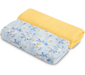 Set Sensillo pelena od bambusa 2 komada 120x120cm narančasto - plavi - cover