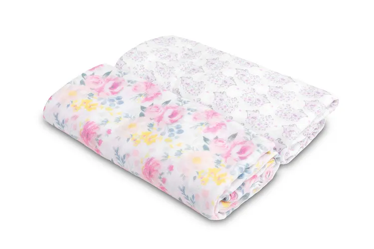 Set Sensillo pelena od bambusa 2 komada 120x120cm cvijeće - cover