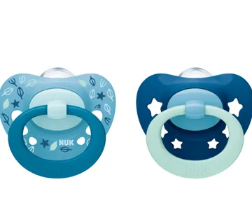 NUK 739696 silikonske dude varalice 18-36mj plave - cover