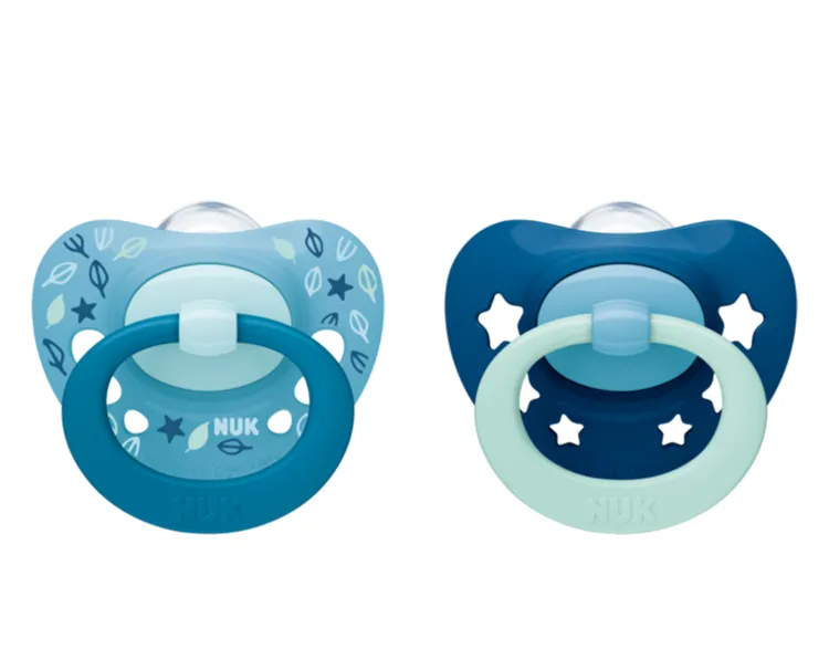 NUK 739696 silikonske dude varalice 18-36mj plave - cover
