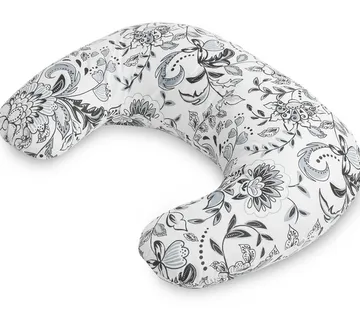 Sensillo jastuk za hranjenje djeteta floral crno-bijeli - cover