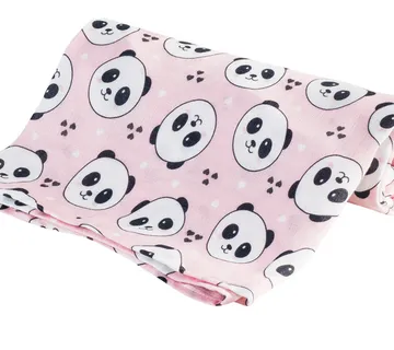 Pelena od bambusa 75x75cm roze pande 0307 - cover