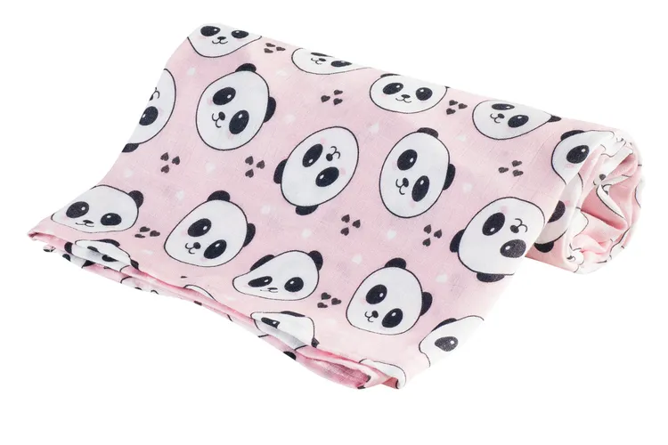 Pelena od bambusa 75x75cm roze pande 0307 - cover