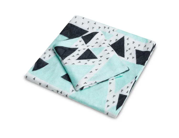 Set pelena od bambusa 30x35cm i 75x75cm tirkizni - cover